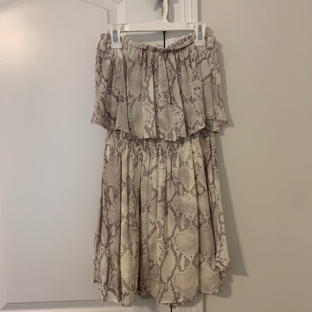Strapless snake skin dress